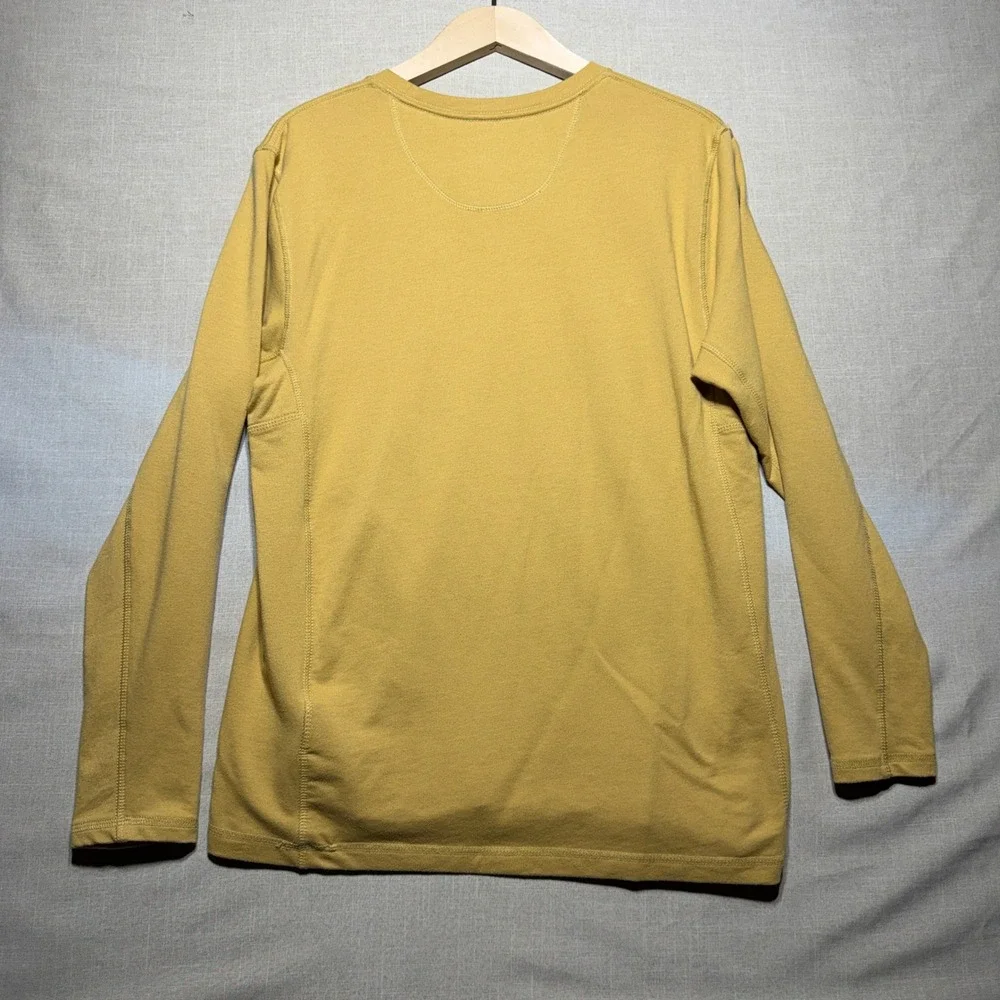 The North Face Shirt Mens L Yellow LS Crew Neck Logo Gorpcore Hiking Activewear